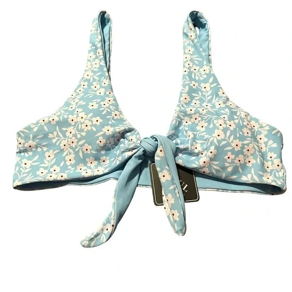 Zaful Floral Bikini Set - Size 6 - New with Tags - Light Blue - Picture 2 of 10